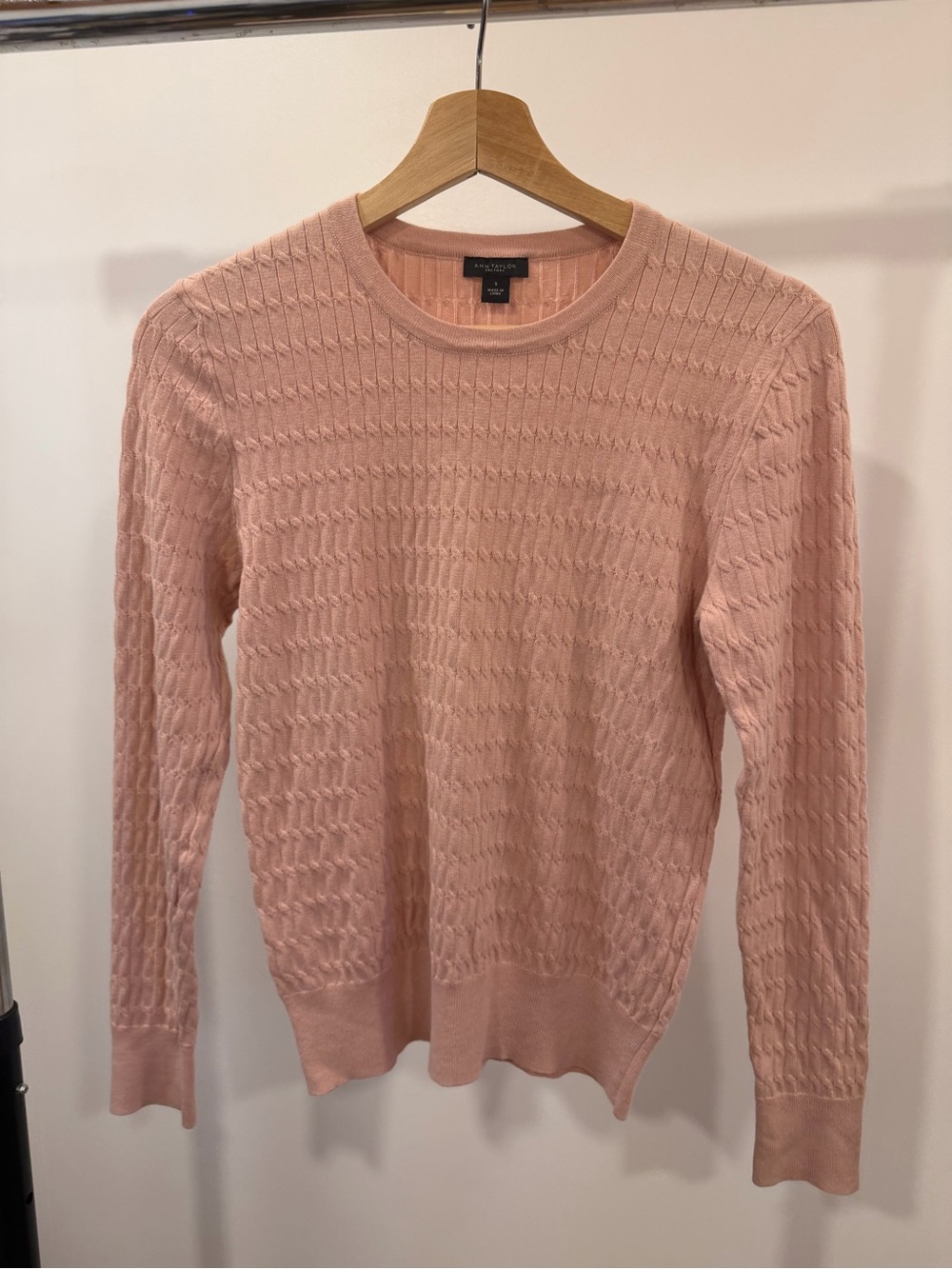 Ann Taylor Crewneck Cable-Stitch Sweater